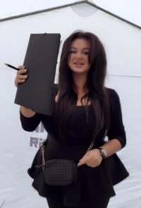 Valeria Egorova - Brunette Super Busty Big Hourglass Ukrainian Russian Beauty in a Sexy Black ...jpg
