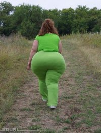 Behind Major White Ass in Green Outfit.JPG